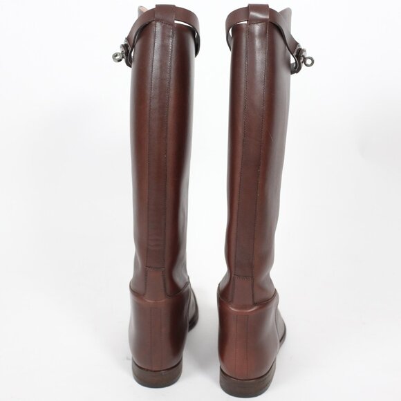 HERMES Jumping Riding Boots 38 US 8 brown leather Kelly silver buckle - Picture 3 of 10